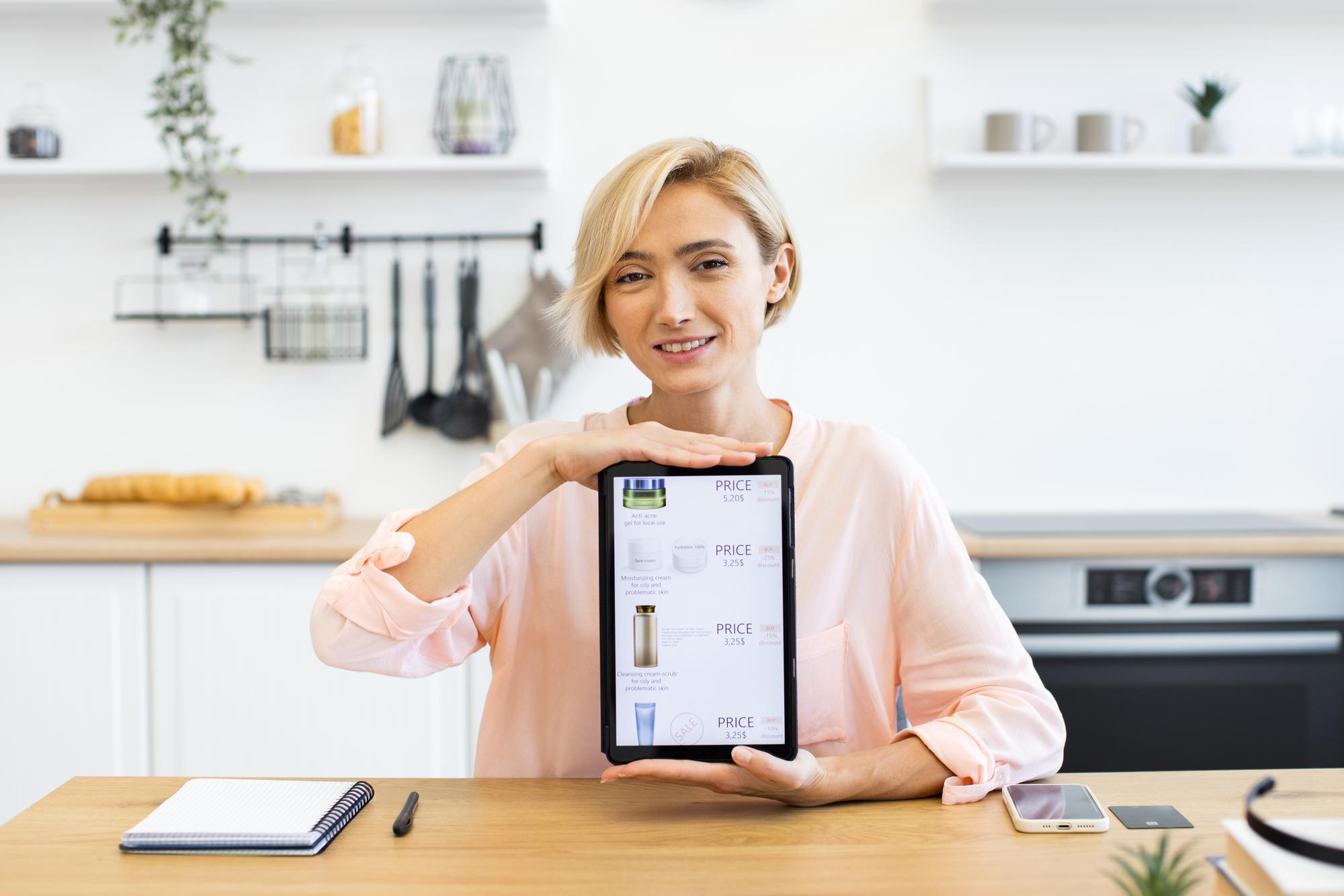 Subscription plan overview on tablet